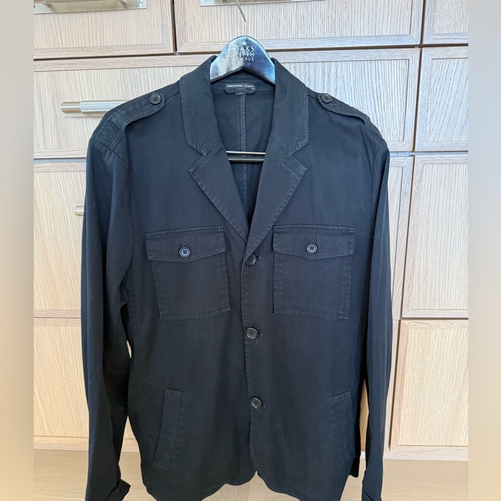 James Perse Black Military Style Jacket